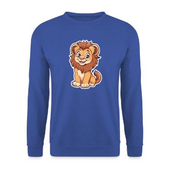 Löwe - Unisex Pullover - Royalblau - Vorne - Alina (178cm) & Michal (187cm)