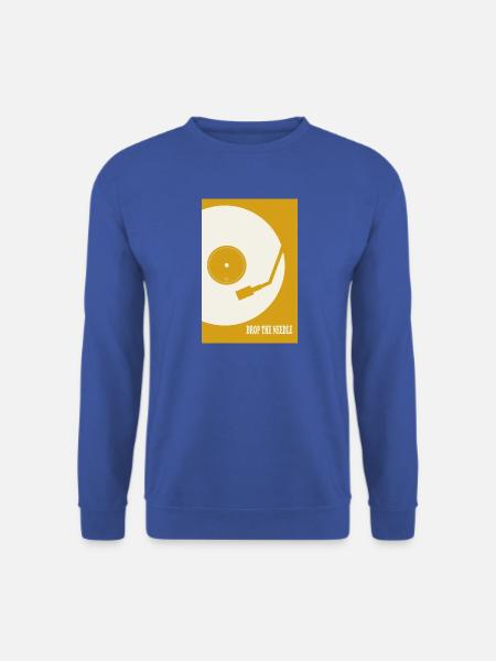 Drop The Needle Turntable Poster - Unisex Pullover - Royalblau