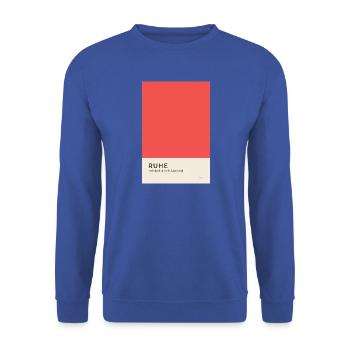 Ruhe entsteht durch Abstand Poster - Unisex Pullover - Royalblau - Vorne - Alina (178cm) & Michal (187cm)