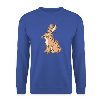 Pastell-Tabby-Kaninchen-Streifen Tabby - Unisex Pullover - Royalblau - Vorne - Alina (178cm) & Michal (187cm)