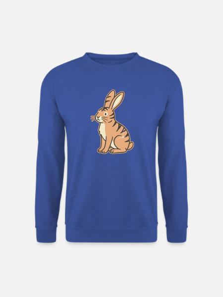 Pastell-Tabby-Kaninchen-Streifen Tabby - Unisex Pullover - Royalblau