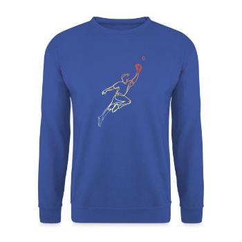 Vintage Baseballer Skizze - Unisex Pullover - Royalblau - Vorne - Alina (178cm) & Michal (187cm)