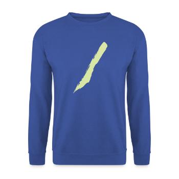 Pinselstrich - Style Streifen / Diagonal - Unisex Pullover - Royalblau - Vorne - Alina (178cm) & Michal (187cm)