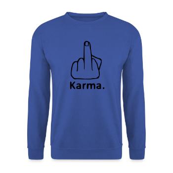 Stinky fingers, Karma - Unisex Sweatshirt - royal blue - Front - Alina (178cm) & Michal (187cm)