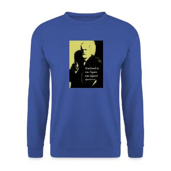 Freud citation fumeur de cigare - Sweat-shirt Unisexe - bleu royal - Devant - Alina (178cm) & Michal (187cm)