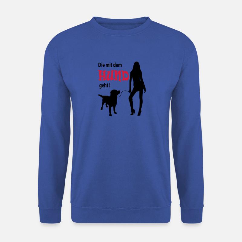Hund Gassi Gehen Frau - Unisex Pullover - Royalblau