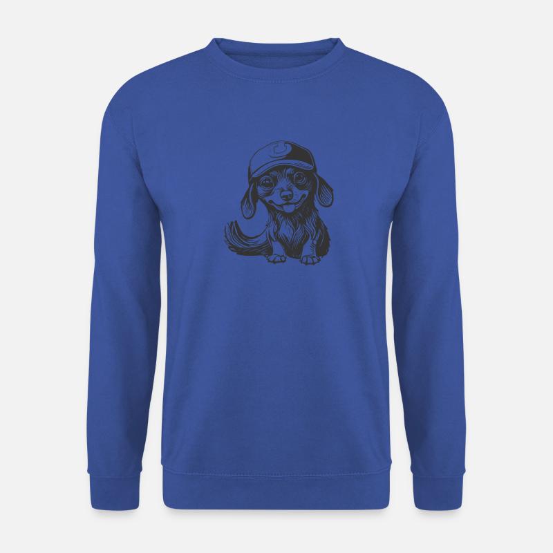 Dackel Hunderasse mit Mütze Cap - Unisex Pullover - Royalblau