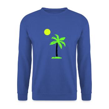 palmier - Sweat-shirt Unisexe - bleu royal - Devant - Alina (178cm) & Michal (187cm)