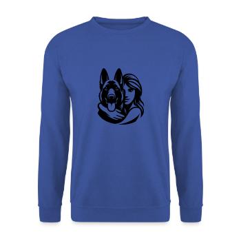 Malinois Mom - dogmom vector design - Unisex Sweatshirt - royal blue - Front - Alina (178cm) & Michal (187cm)