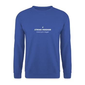4 STROKE FREEDOM motorcycle vlogger - Unisex Sweatshirt - royal blue - Front - Alina (178cm) & Michal (187cm)