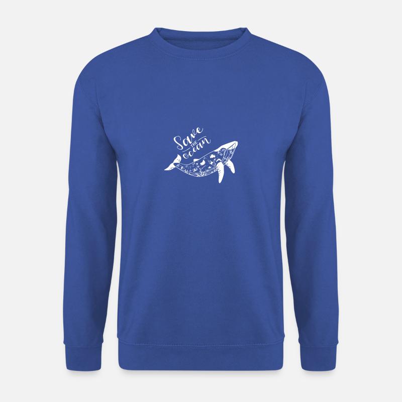 SAVE THE OCEAN Umweltschutz Ozean Meer Wal - Unisex Pullover - Royalblau