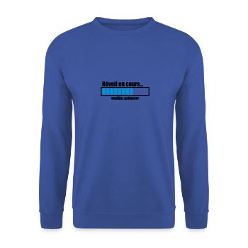 réveil en cours veuillez patienter - Sweat-shirt Unisexe - bleu royal - Devant - Alina (178cm) & Michal (187cm)