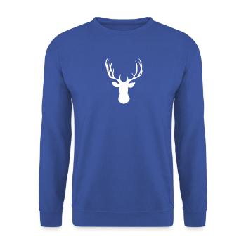 Silhouette majestueuse de Cerf - Sweat-shirt Unisexe - bleu royal - Devant - Alina (178cm) & Michal (187cm)
