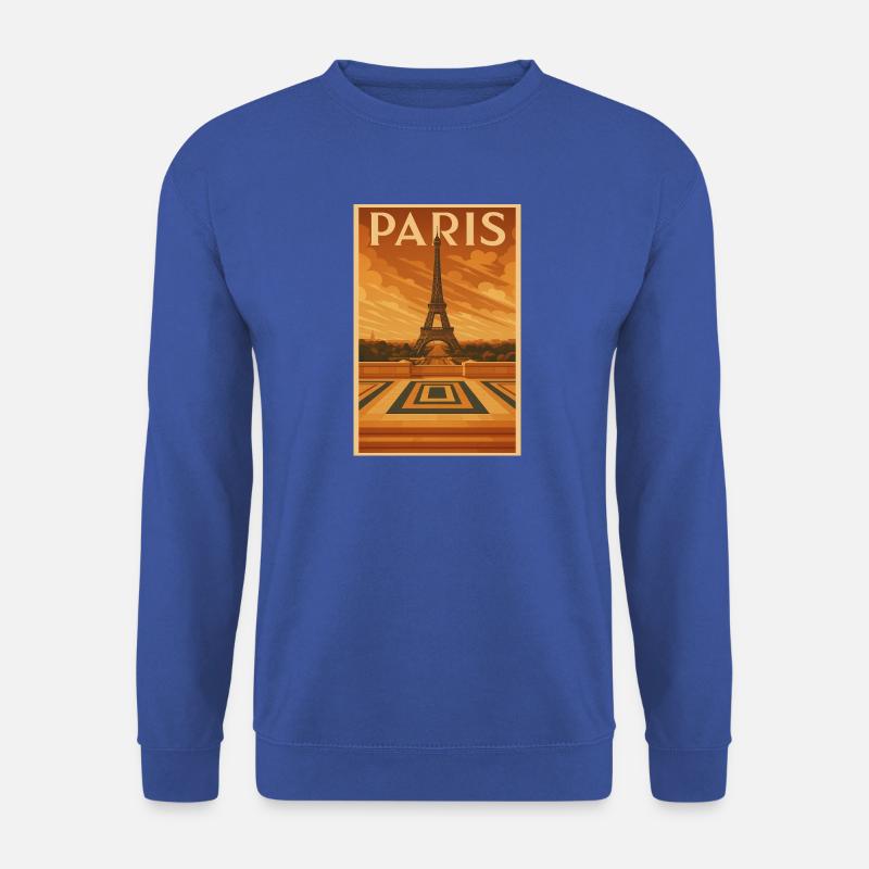 Eiffelturm als Art Deo Reiseposter - Unisex Pullover - Royalblau