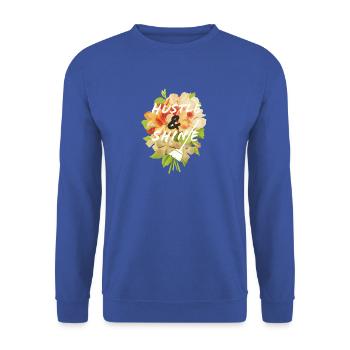 Hustle & Shine - Unisex Sweatshirt - royal blue - Front - Alina (178cm) & Michal (187cm)