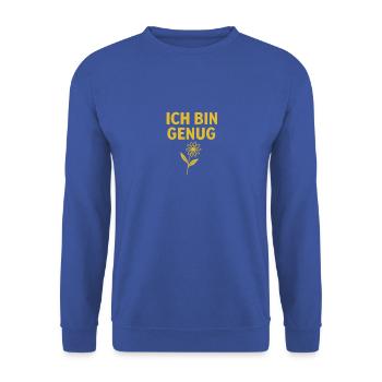 Selbstfürsorge - Unisex Pullover - Royalblau - Vorne - Alina (178cm) & Michal (187cm)