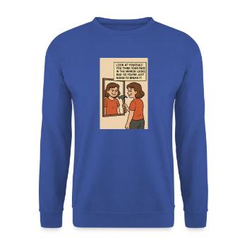 Modern art - Unisex Pullover - Royalblau - Vorne - Alina (178cm) & Michal (187cm)