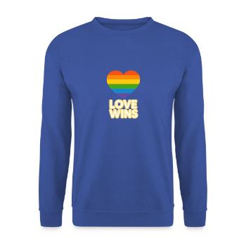 Liebe gewinnt Stolz Herz Design - Unisex Pullover - Royalblau - Vorne - Alina (178cm) & Michal (187cm)