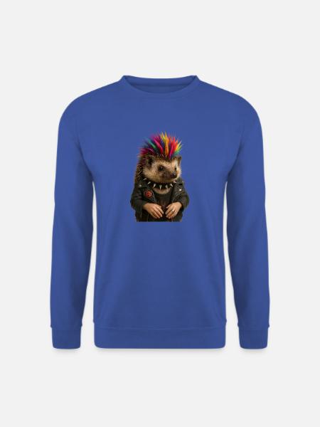 Bunter Igel Punk mit stylischem Flair - Unisex Pullover - Royalblau