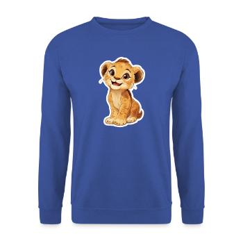 Löwe - Unisex Pullover - Royalblau - Vorne - Alina (178cm) & Michal (187cm)