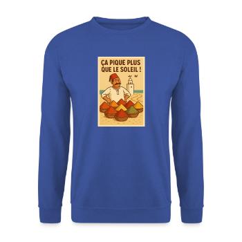 Sahara Spice Humor - Unisex Pullover - Royalblau - Vorne - Alina (178cm) & Michal (187cm)