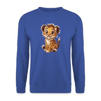Löwe - Unisex Pullover - Royalblau - Vorne - Alina (178cm) & Michal (187cm)