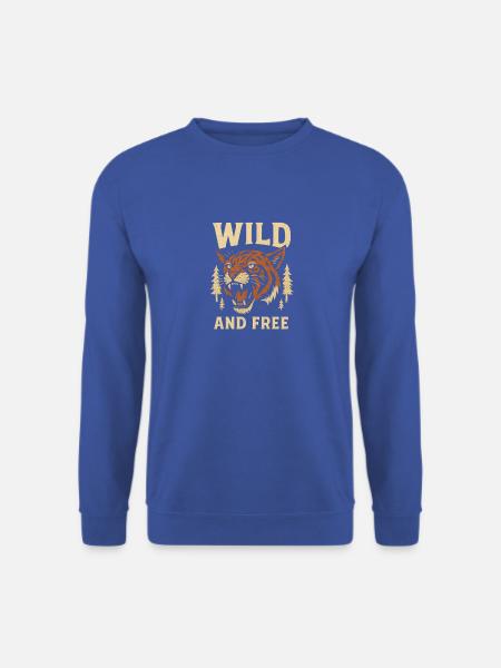Wild and Free Tiger Emblem - Unisex Pullover - Royalblau