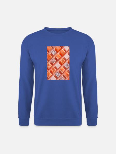 Lachs Tile Candy Grid - Unisex Pullover - Royalblau