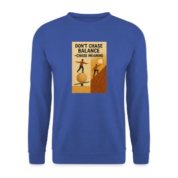 Gleichgewicht Sinnsuche - Unisex Pullover - Royalblau - Vorne - Alina (178cm) & Michal (187cm)