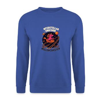 Einhorn Achterbahn - Unisex Pullover - Royalblau - Vorne - Alina (178cm) & Michal (187cm)