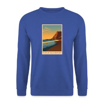 Valle Gran Rey auf La Gomera - Unisex Pullover - Royalblau - Vorne - Alina (178cm) & Michal (187cm)