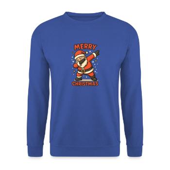 Dabbing Santa Clause  - Unisex Pullover - Royalblau - Vorne - Alina (178cm) & Michal (187cm)