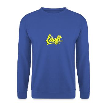 Läuft.. Neon - Unisex Pullover - Royalblau - Vorne - Alina (178cm) & Michal (187cm)