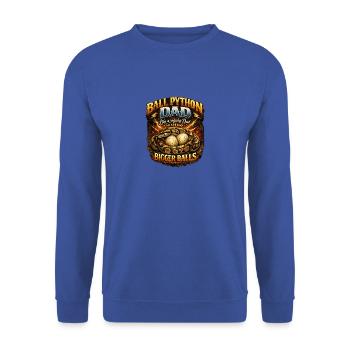 Ball Python Dad Größere Eier Königspython Besitzer - Unisex Pullover - Royalblau - Vorne - Alina (178cm) & Michal (187cm)