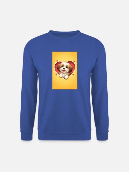 Liebes-Hundewelpe im Herzrahmen - Unisex Pullover - Royalblau
