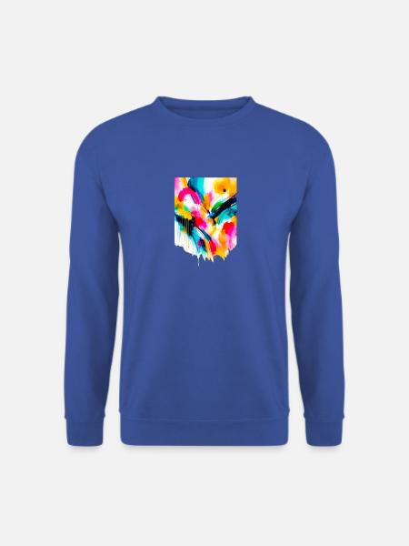 Bunte abstrakte Wirbel - Unisex Pullover - Royalblau