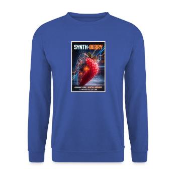 Synth-Beere: Kybernetische Erdbeere - Unisex Pullover - Royalblau - Vorne - Alina (178cm) & Michal (187cm)