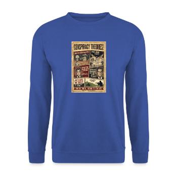 Plakat zu Verschwörungstheorien - Unisex Pullover - Royalblau - Vorne - Alina (178cm) & Michal (187cm)