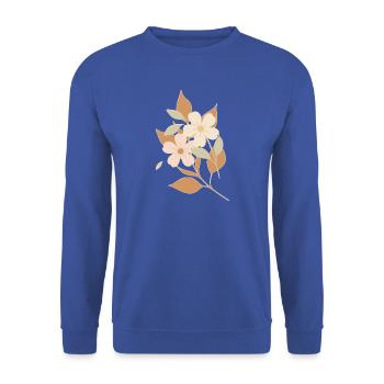 Gezeichnete Blumen - Unisex Pullover - Royalblau - Vorne - Alina (178cm) & Michal (187cm)