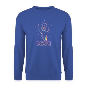 Neon Flower Love - Unisex Pullover - Royalblau - Vorne - Alina (178cm) & Michal (187cm)