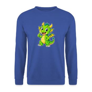 Green Dragon Friend - Unisex Sweatshirt - royal blue - Front - Alina (178cm) & Michal (187cm)