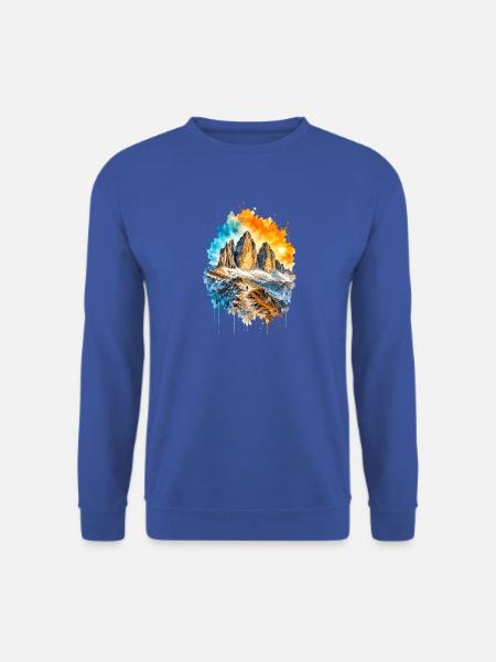 Drei Zinnen Dolomiten Aquarell - Unisex Pullover - Royalblau