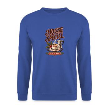 House Special Coffee - Made at home - Unisex Pullover - Royalblau - Vorne - Alina (178cm) & Michal (187cm)