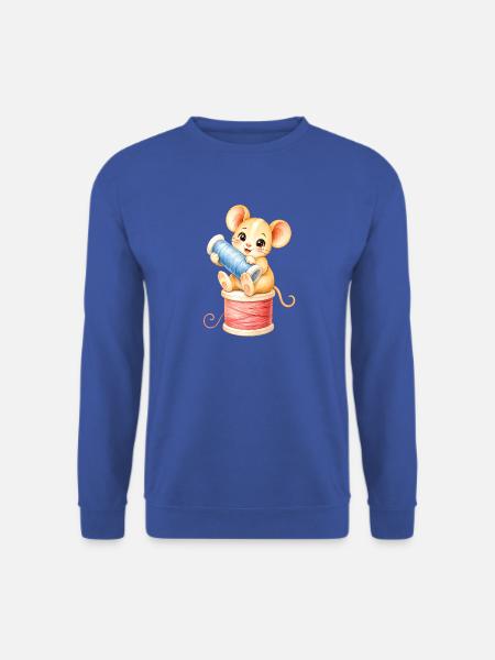 Maus mit Garnknäuel - Unisex Pullover - Royalblau