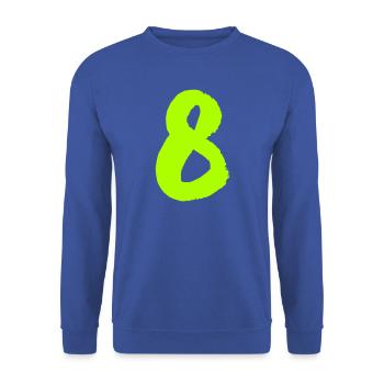 8 - Unisex Pullover - Royalblau - Vorne - Alina (178cm) & Michal (187cm)