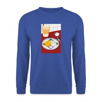 Mango Sticky Rice - Thai Street Food - Unisex Pullover - Royalblau - Vorne - Alina (178cm) & Michal (187cm)