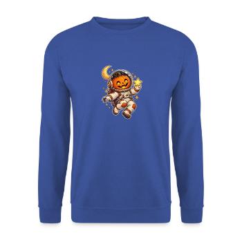 Kürbis-Astronaut - Unisex Pullover - Royalblau - Vorne - Alina (178cm) & Michal (187cm)