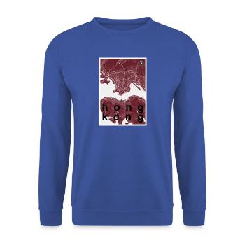 Hong Kong Hipster Stadt Karte rot - Unisex Pullover - Royalblau - Vorne - Alina (178cm) & Michal (187cm)