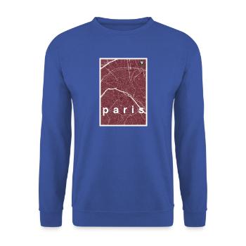 Paris hipster city map red - Unisex Sweatshirt - royal blue - Front - Alina (178cm) & Michal (187cm)