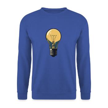 Idea Glühbirne - Unisex Pullover - Royalblau - Vorne - Alina (178cm) & Michal (187cm)